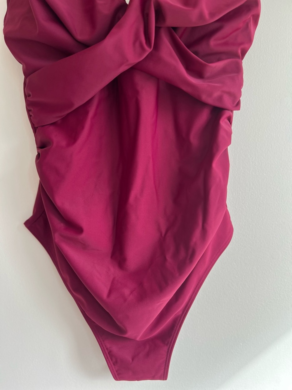 Summersunshine Women’s Maternity Twist-Front One-Piece Swimsuit in Red Wine | L - Picture 3 of 16